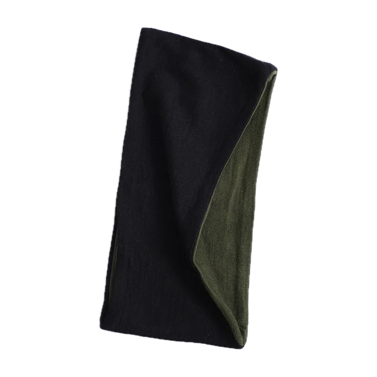 Merino Wool Reversible Headband for the Outdoors in Black / Olive