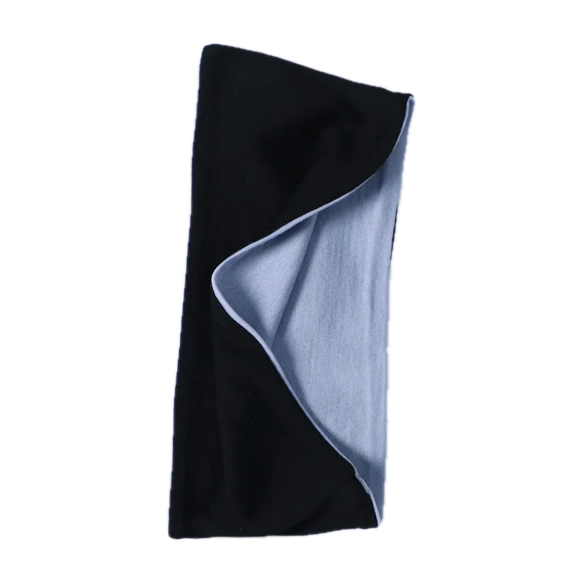 Merino Wool Reversible Headband for the Outdoors in Black / Pale Blue