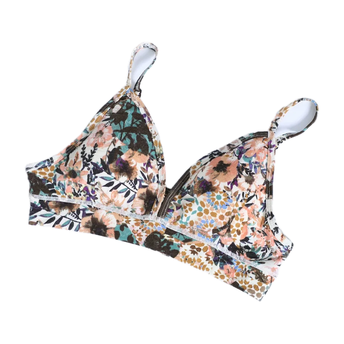 Merino Wool Triangle Bralette for Trail and Travel in Multicolor · 82.3% Merino