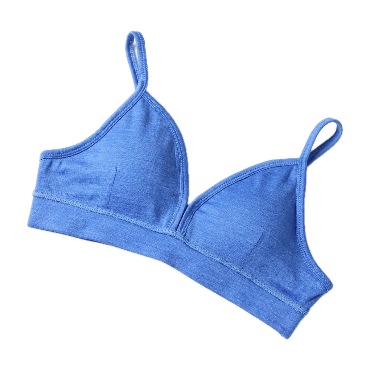 Merino Wool Triangle Bralette for Trail and Travel in Heather Royal Blue · 100% Merino