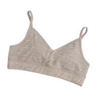 Merino Wool V-Neck Bralette for Everyday Movement in Sand · 47.4% Merino