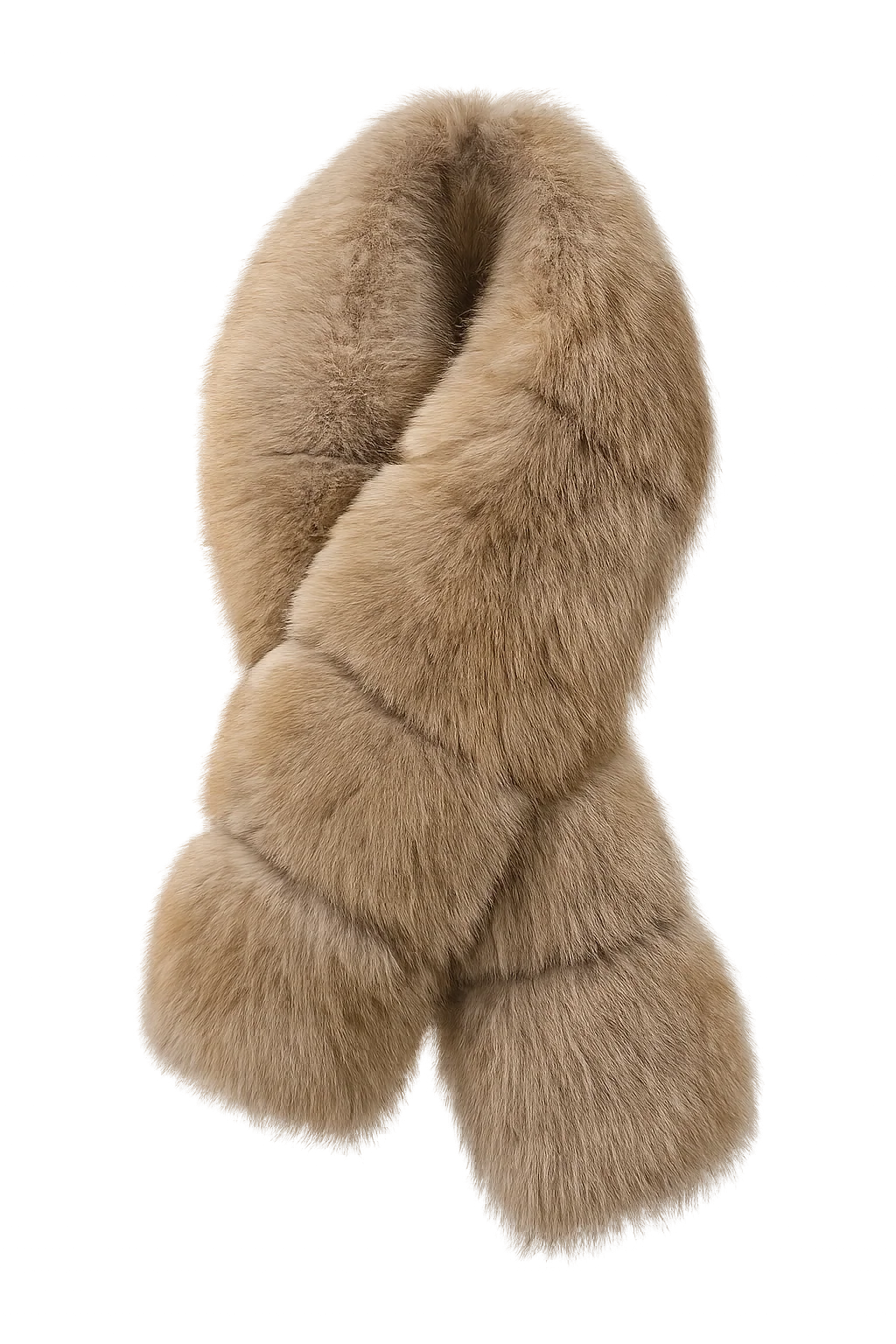 Women's Blue Fox Fur Scarf in Long and Short Lengths — view 1