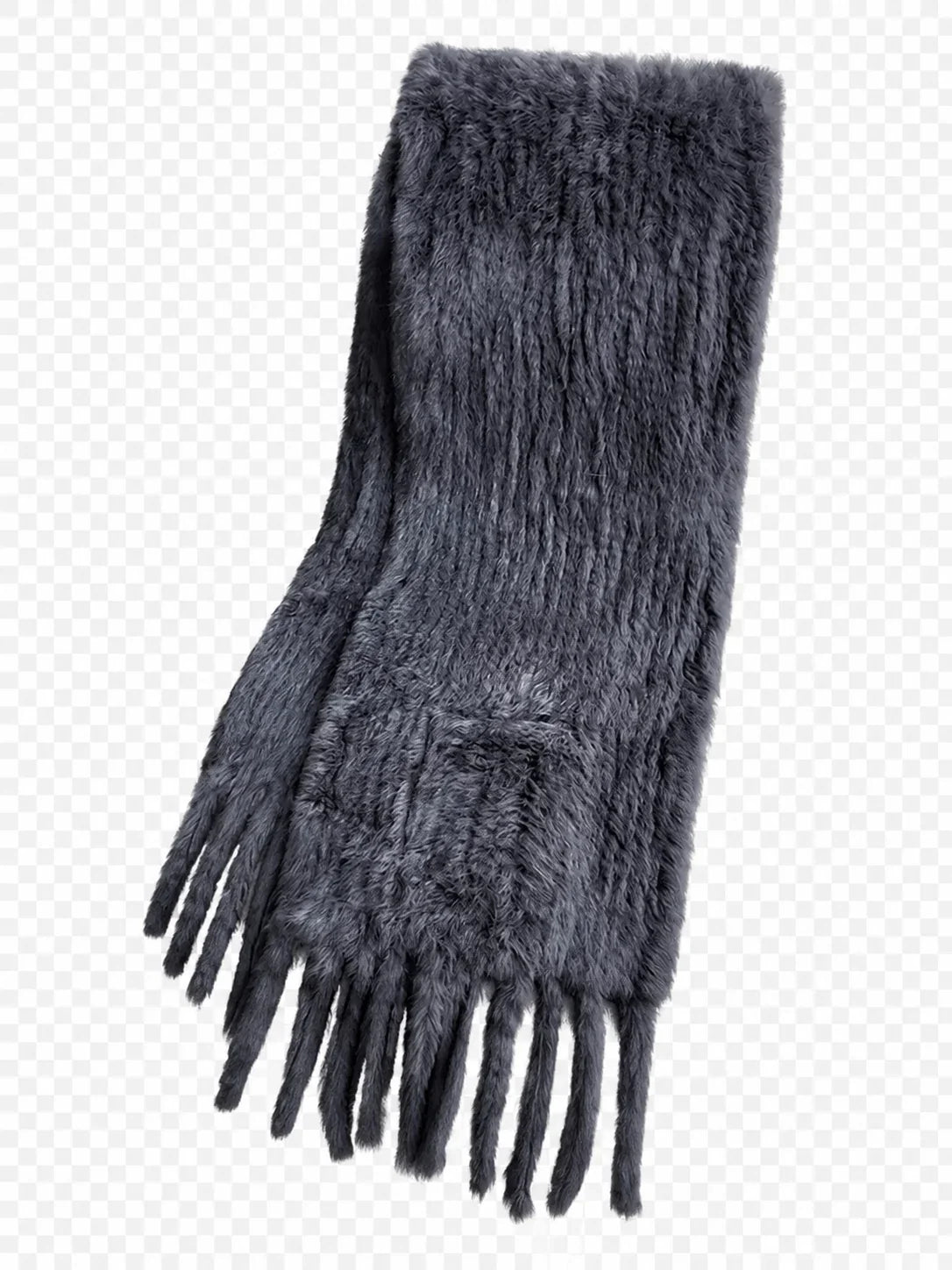Women's Genuine Rabbit Fur Double-Sided Pocket Shawl — view 1
