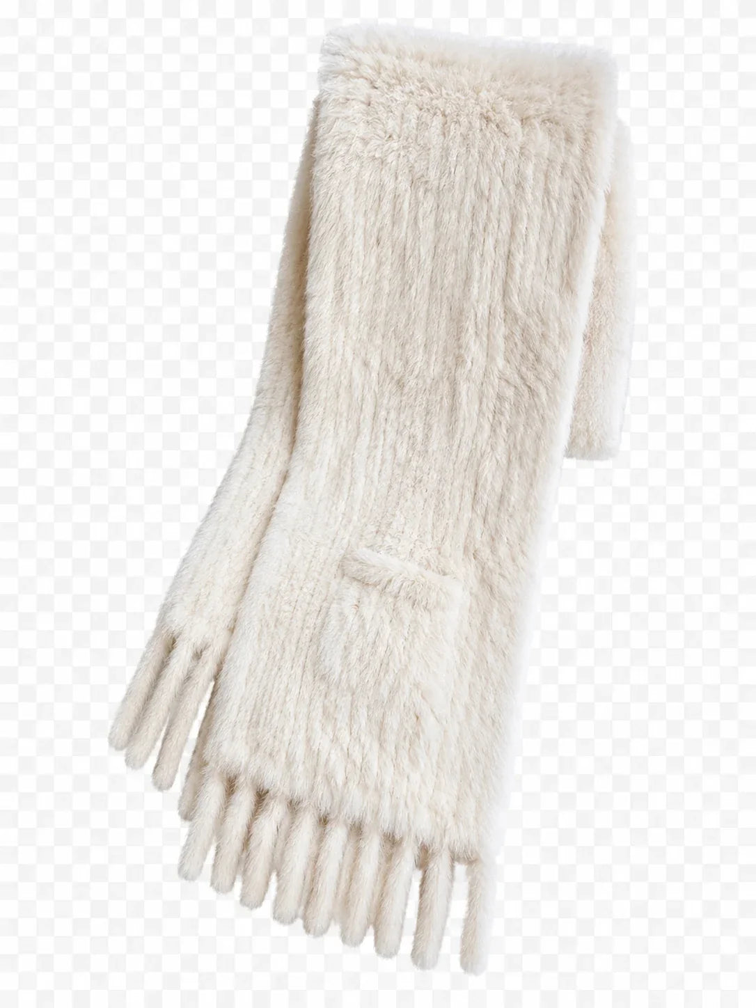 Women's Genuine Rabbit Fur Double-Sided Pocket Shawl — view 3