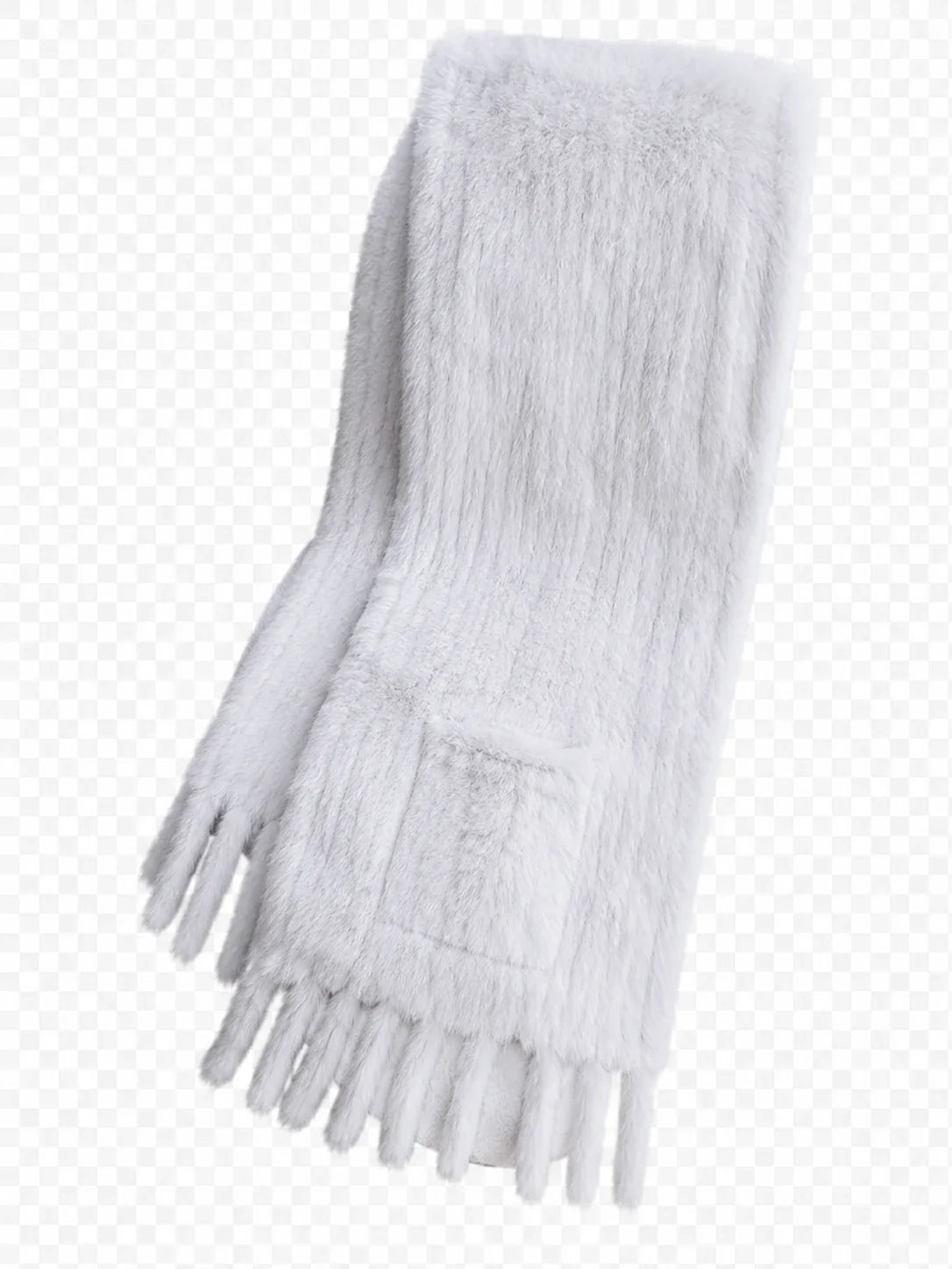 Women's Genuine Rabbit Fur Double-Sided Pocket Shawl — view 5