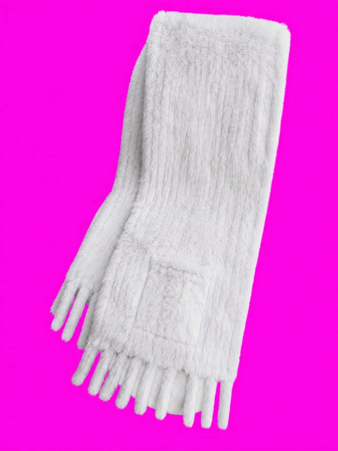 Women's Genuine Rabbit Fur Double-Sided Pocket Shawl — view 19