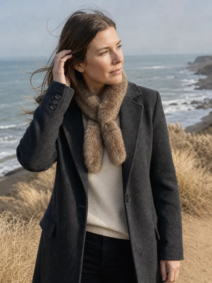 Women's Genuine Sable Fur Mini Pull-Through Scarf — view 2