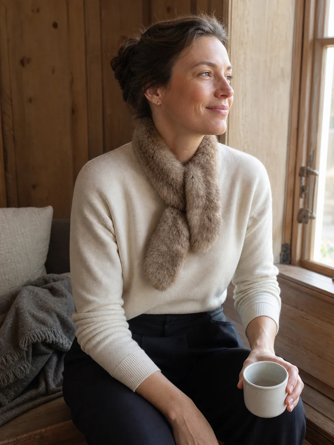 Women's Genuine Sable Fur Mini Pull-Through Scarf — view 3