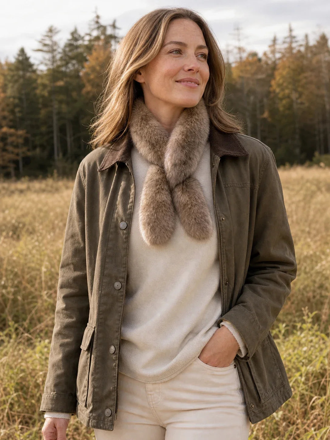 Women's Genuine Sable Fur Mini Pull-Through Scarf — view 4