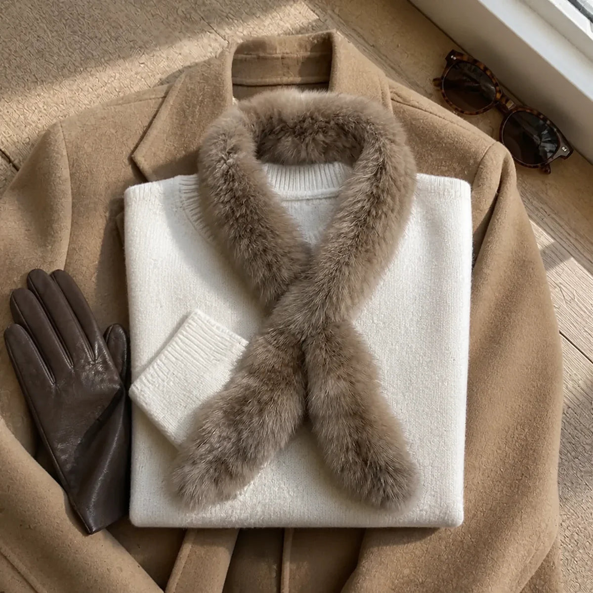 Women's Genuine Sable Fur Mini Pull-Through Scarf — view 6