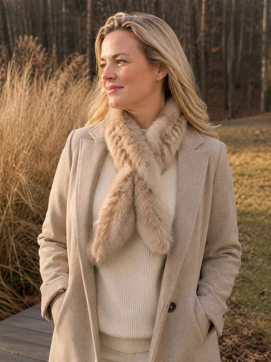 Women's Genuine Sable Fur Mini Pull-Through Scarf — view 11