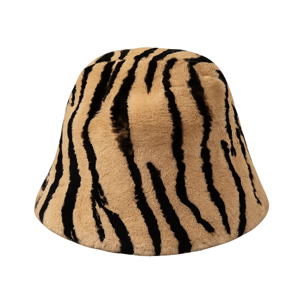 Women's Plush Rex Rabbit Fur Short-Brim Bucket Hat — view 3