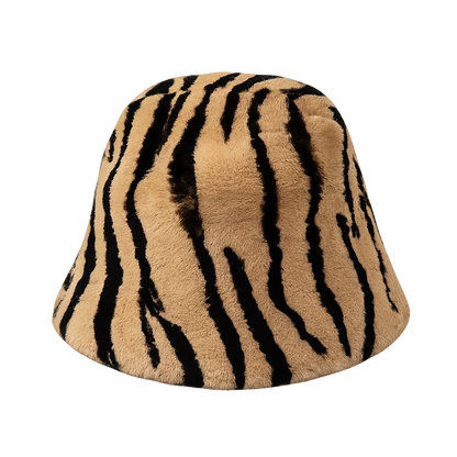 Women's Plush Rex Rabbit Fur Short-Brim Bucket Hat — view 3
