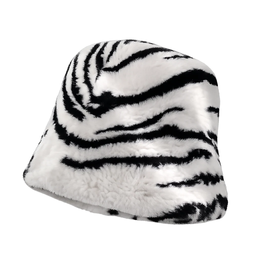Women's Plush Rex Rabbit Fur Short-Brim Bucket Hat — view 4