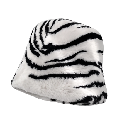 Women's Plush Rex Rabbit Fur Short-Brim Bucket Hat — view 4