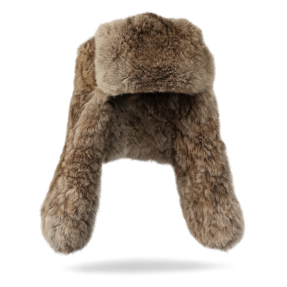 Women's Rabbit Fur Trapper Hat with Ear Flaps — view 2
