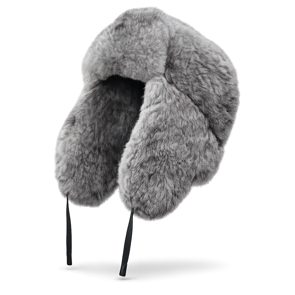 Women's Rabbit Fur Trapper Hat with Ear Flaps — view 3