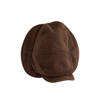 Women's Suede Lambskin Adjustable Paneled Beret Cap — view 3