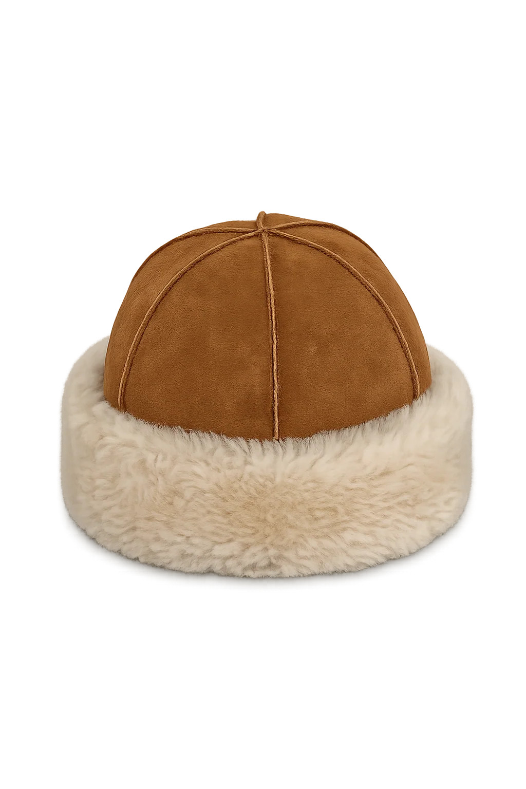 Women's Wool Shearling Round Crown Winter Hat — view 2