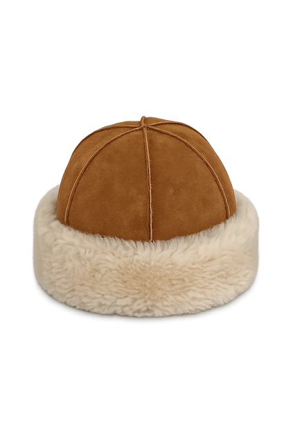 Women's Wool Shearling Round Crown Winter Hat — view 2