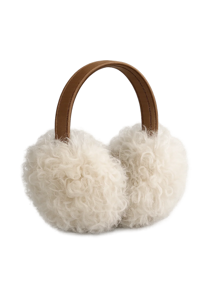 Women's 100% Wool & Sheepskin Foldable Winter Earmuffs — view 1
