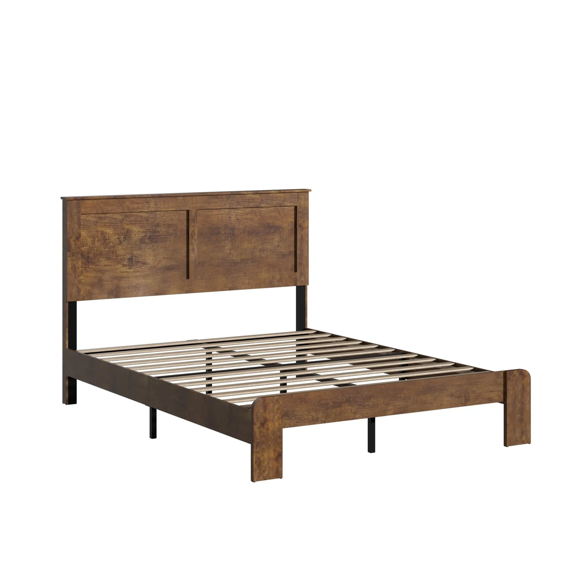 Bed Frame Queen Size, Wood Platform Bed Frame, Noise Free, No Box Spring Needed and Easy Assembly Tool, Large Under Bed Storage, Dark Brown detail view 10