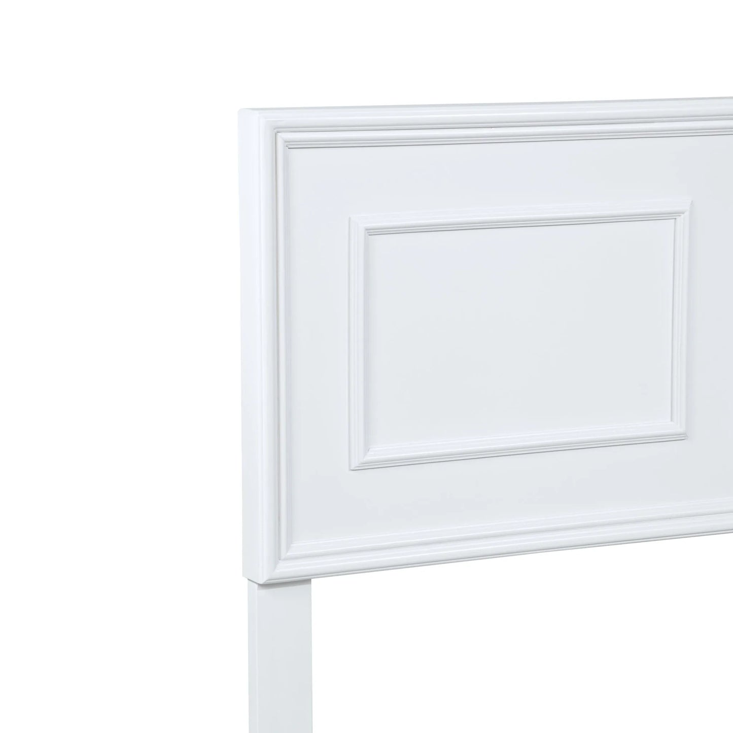 Queen Size Bed with Adjustable Height Headboard, Pine Wood Bed with Strengthened Bed Frame, White detail view 27