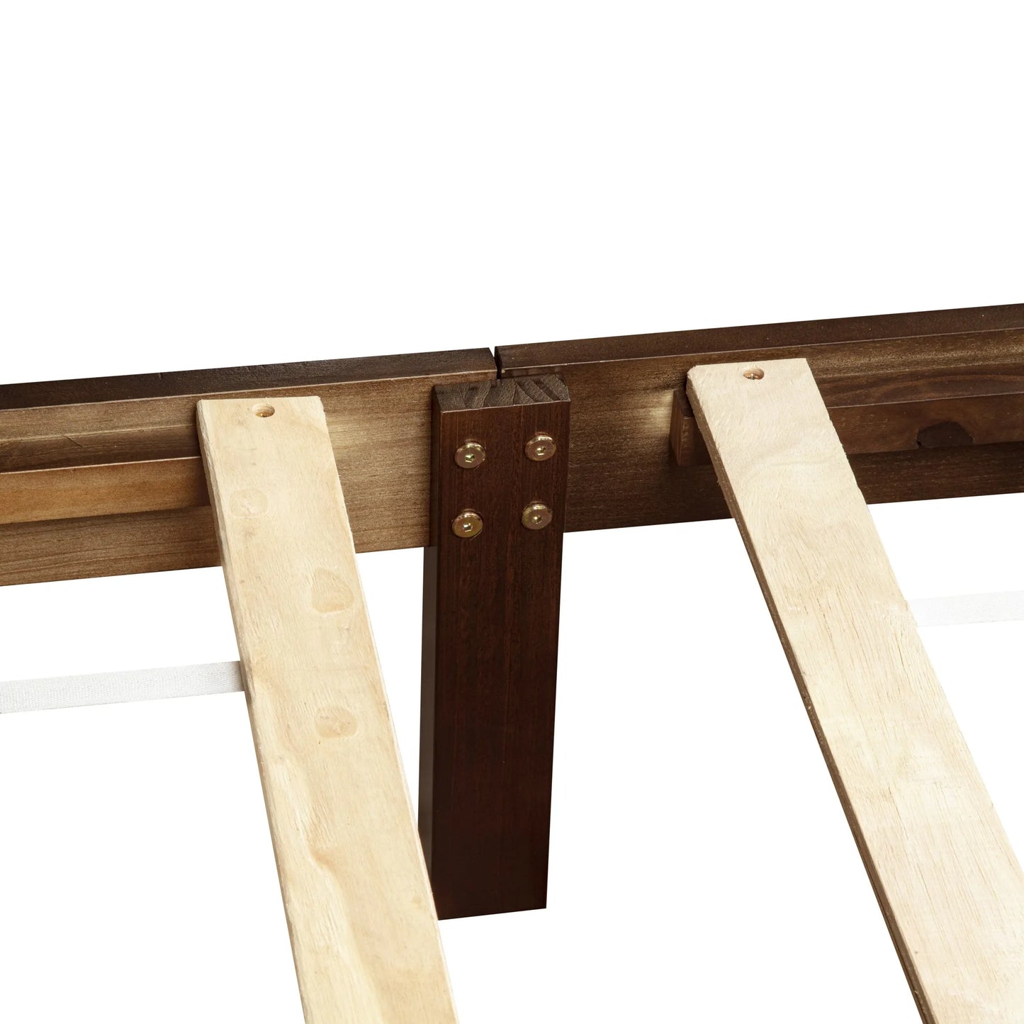 Queen Size Bed with Adjustable Height Headboard, Pine Wood Bed with Strengthened Bed Frame, White detail view 64