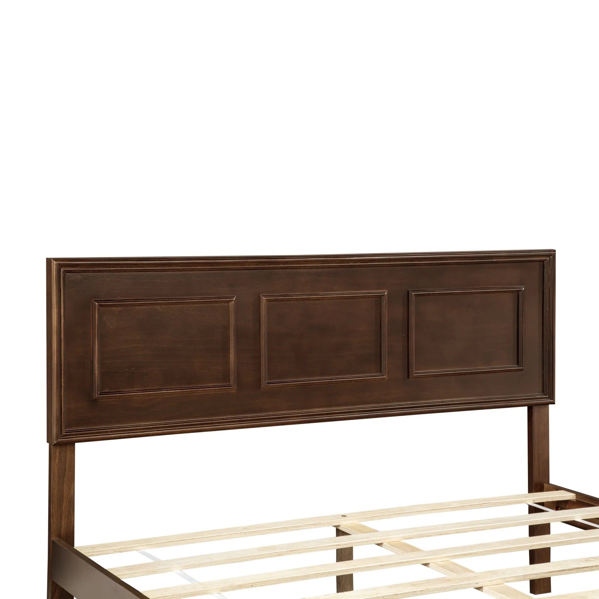 Queen Size Bed with Adjustable Height Headboard, Pine Wood Bed with Strengthened Bed Frame, White detail view 65
