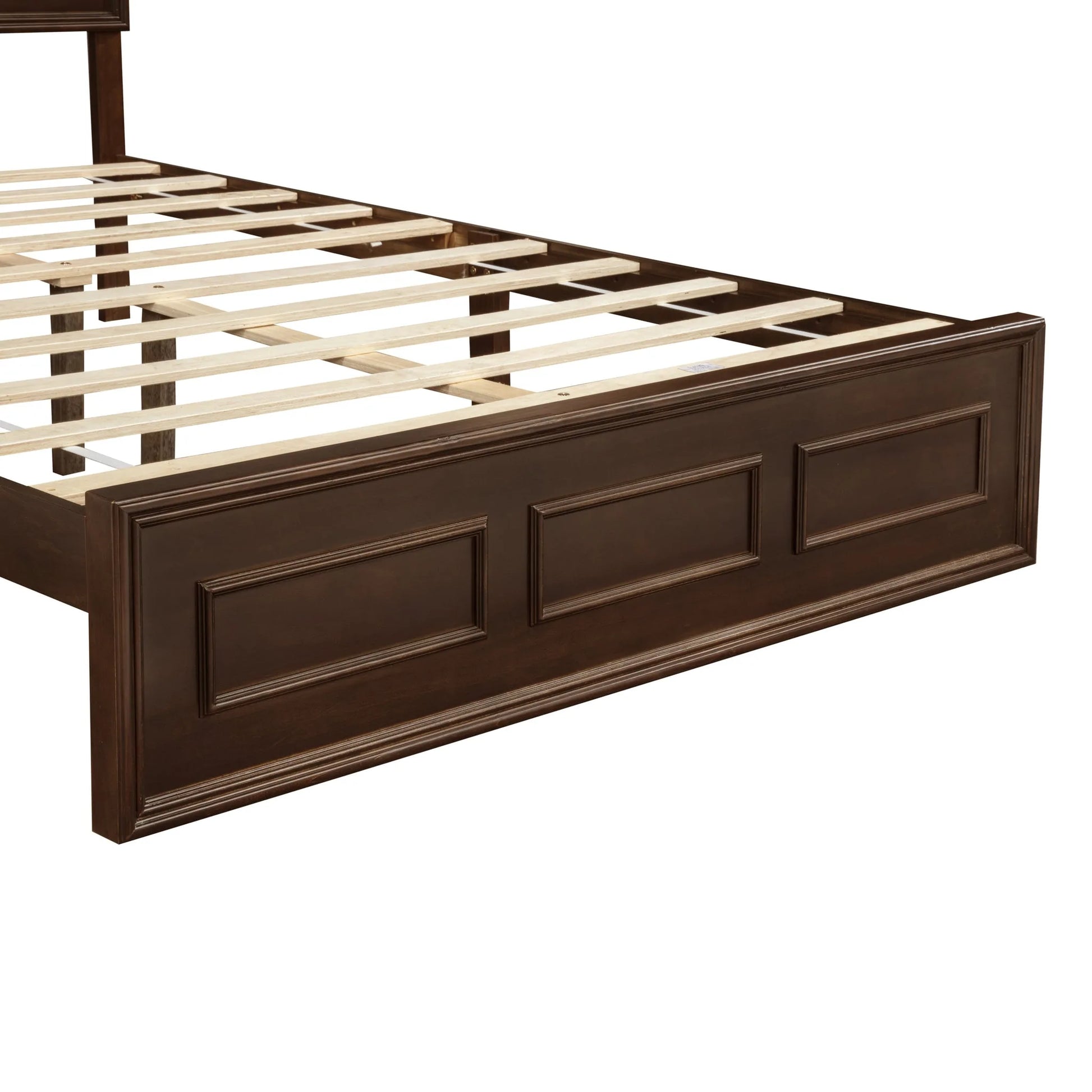Queen Size Bed with Adjustable Height Headboard, Pine Wood Bed with Strengthened Bed Frame, White detail view 70