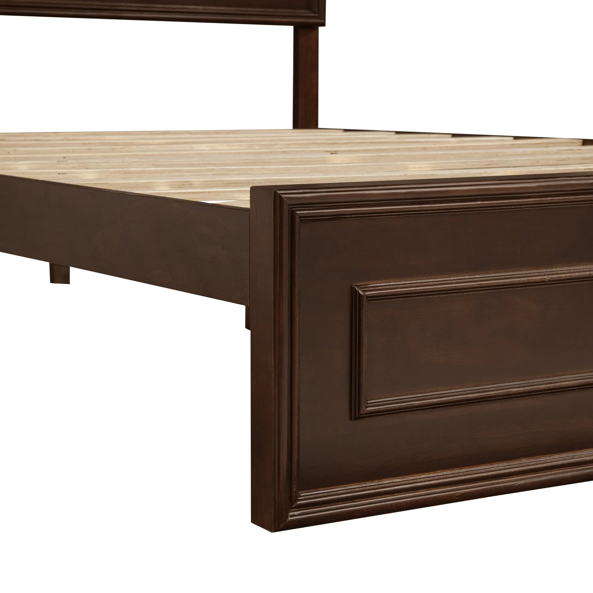 Queen Size Bed with Adjustable Height Headboard, Pine Wood Bed with Strengthened Bed Frame, White detail view 71