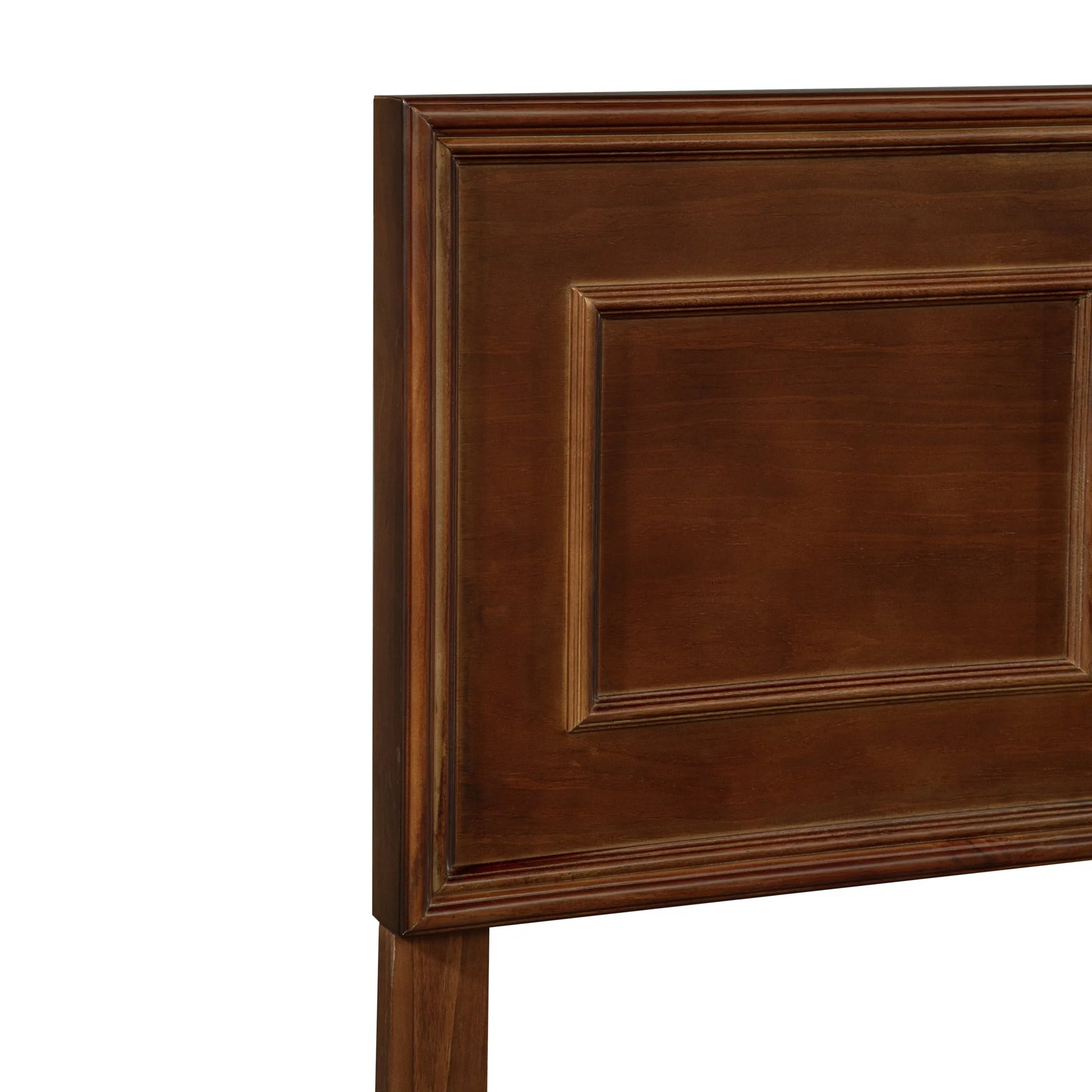 Full Size Bed with Adjustable Height Headboard, Pine Wood Bed with Strengthened Bed Frame, Walnut detail view 30