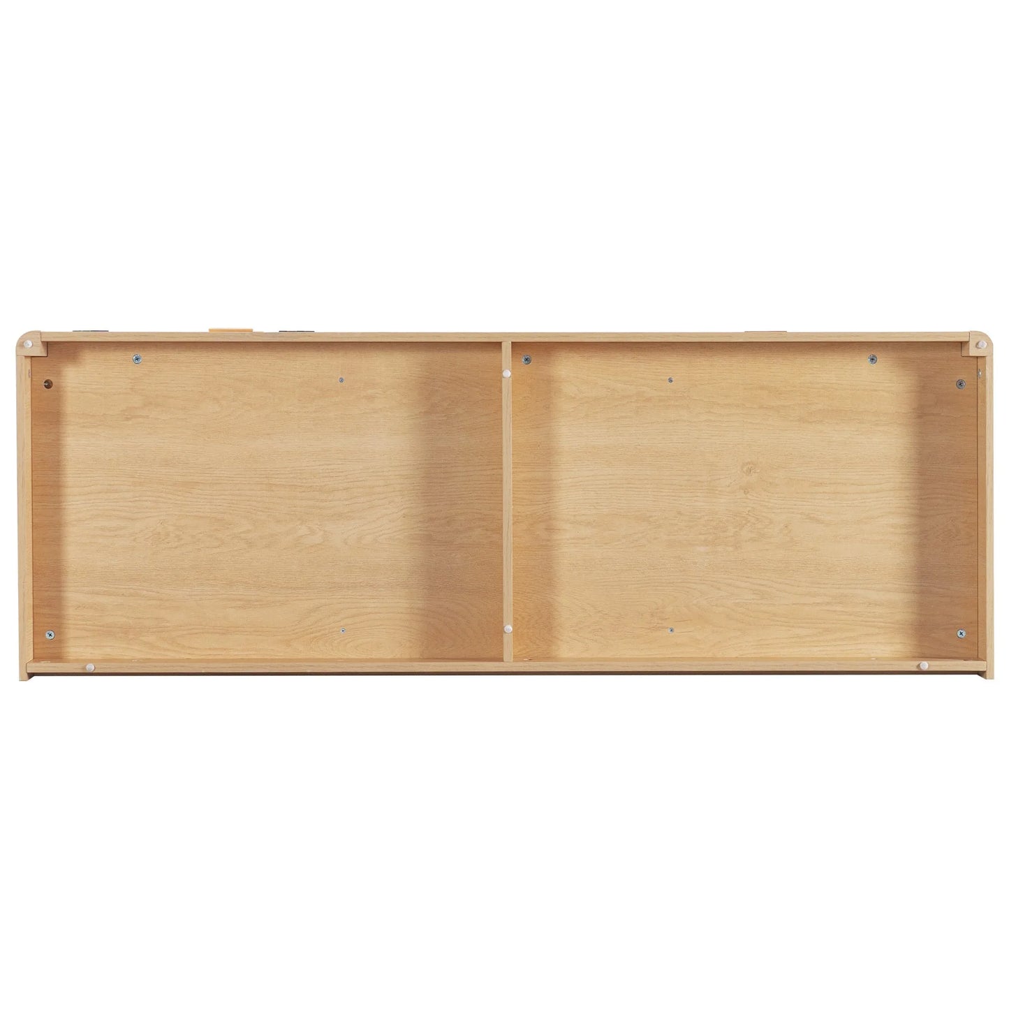 K&K 59' Coffee Bar Cabinet with Fridge Space & Tilt-Out Trash Cabinet, Mini Fridge Wine Cabinet with Storage/Charging Station, Fluted Buffet Sideboard with Glass Holder for Dining Room, Natural Oak detail view 56