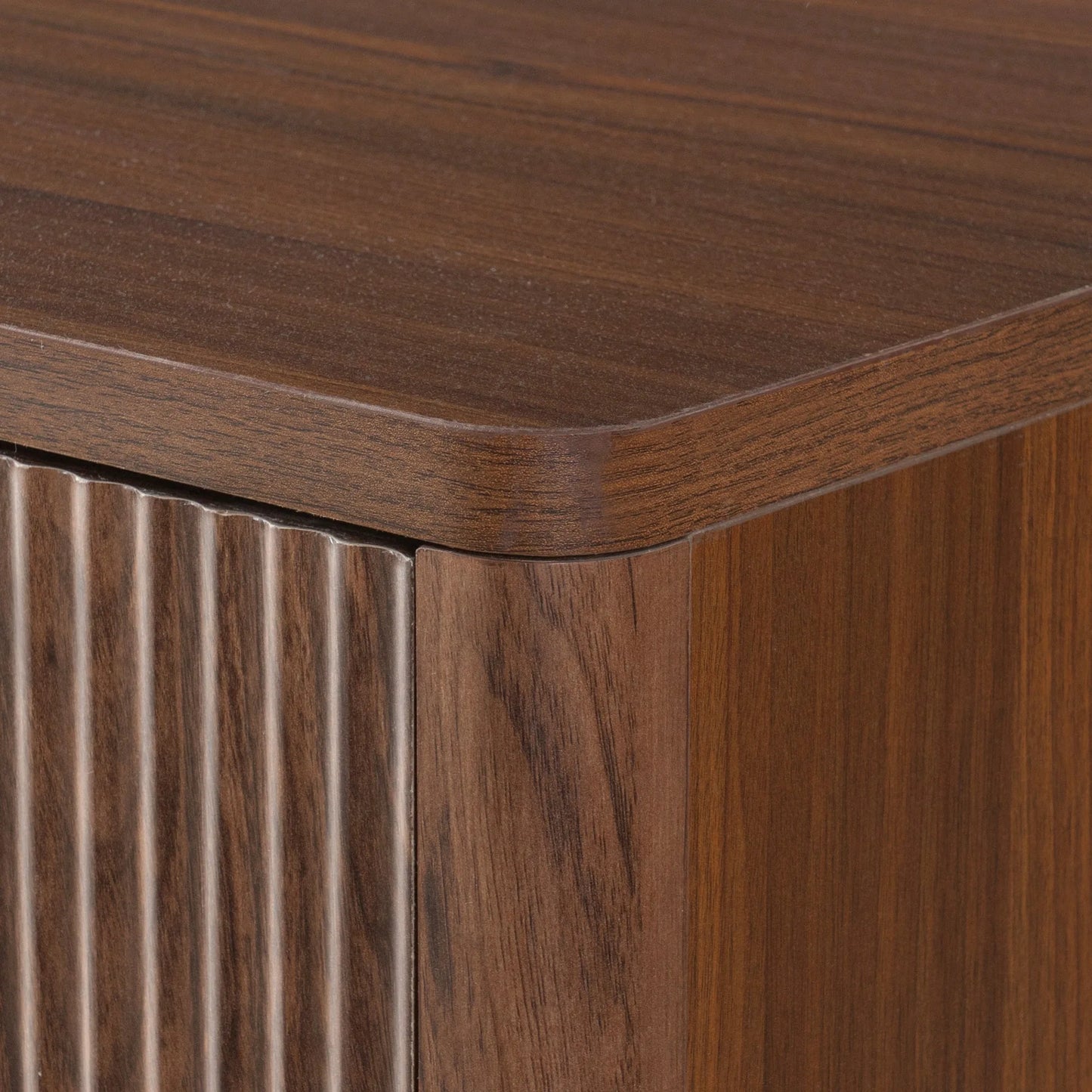 K&K 59' Coffee Bar Cabinet with Fridge Space & Tilt-Out Trash Cabinet, Mini Fridge Wine Cabinet with Storage/Charging Station, Fluted Buffet Sideboard with Glass Holder for Dining Room, Natural Oak detail view 75