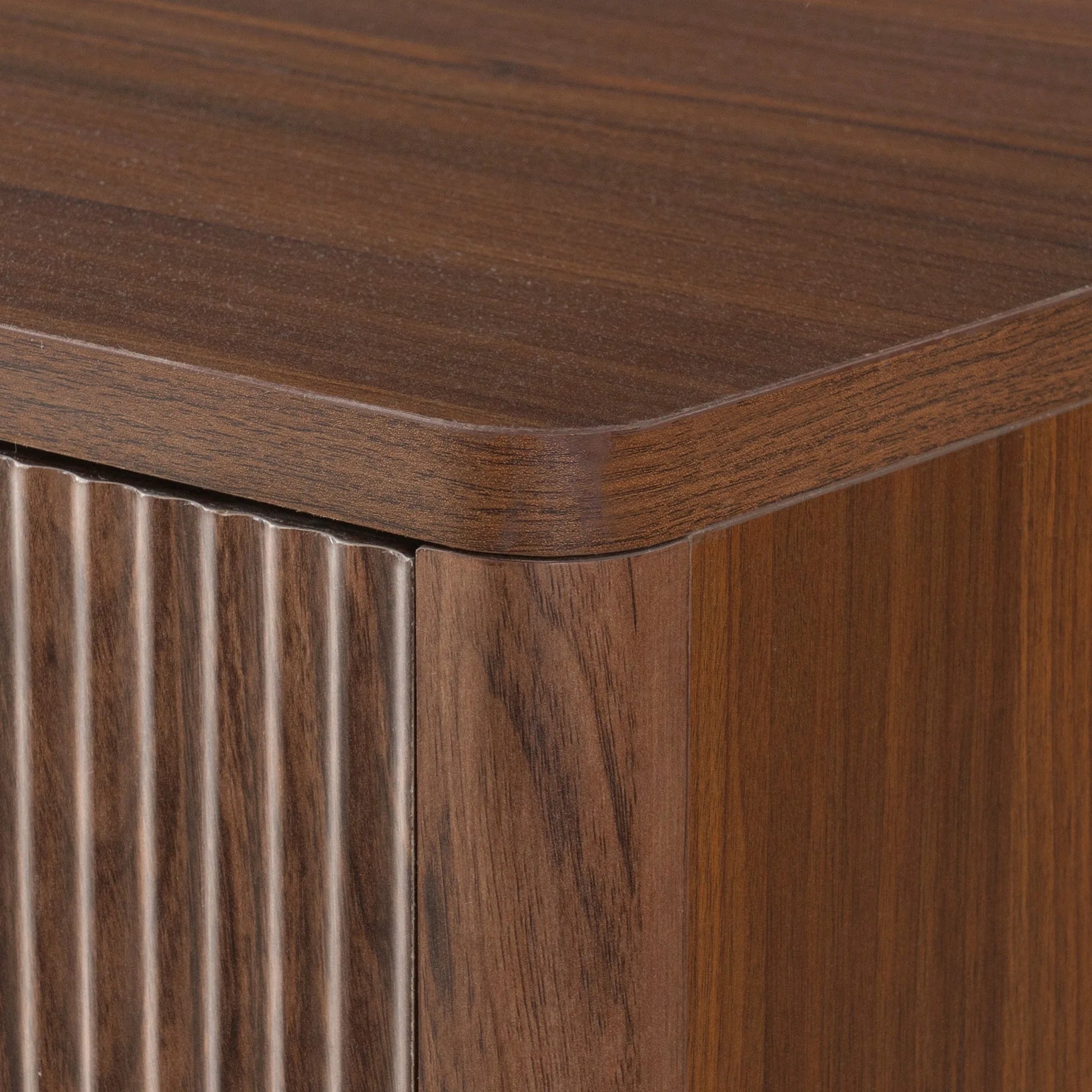 K&K 59' Coffee Bar Cabinet with Fridge Space & Tilt-Out Trash Cabinet, Mini Fridge Wine Cabinet with Storage/Charging Station, Fluted Buffet Sideboard with Glass Holder for Dining Room, Natural Oak detail view 75