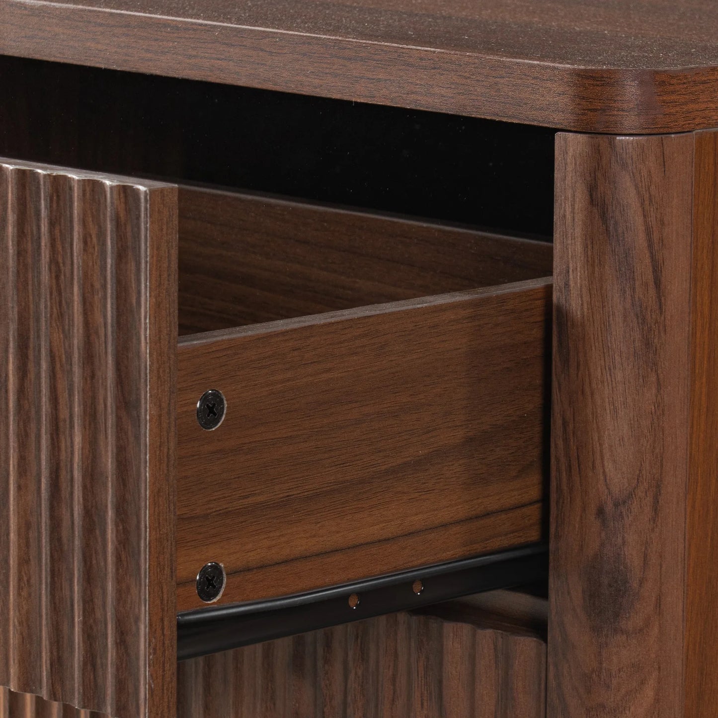 K&K 59' Coffee Bar Cabinet with Fridge Space & Tilt-Out Trash Cabinet, Mini Fridge Wine Cabinet with Storage/Charging Station, Fluted Buffet Sideboard with Glass Holder for Dining Room, Natural Oak detail view 101