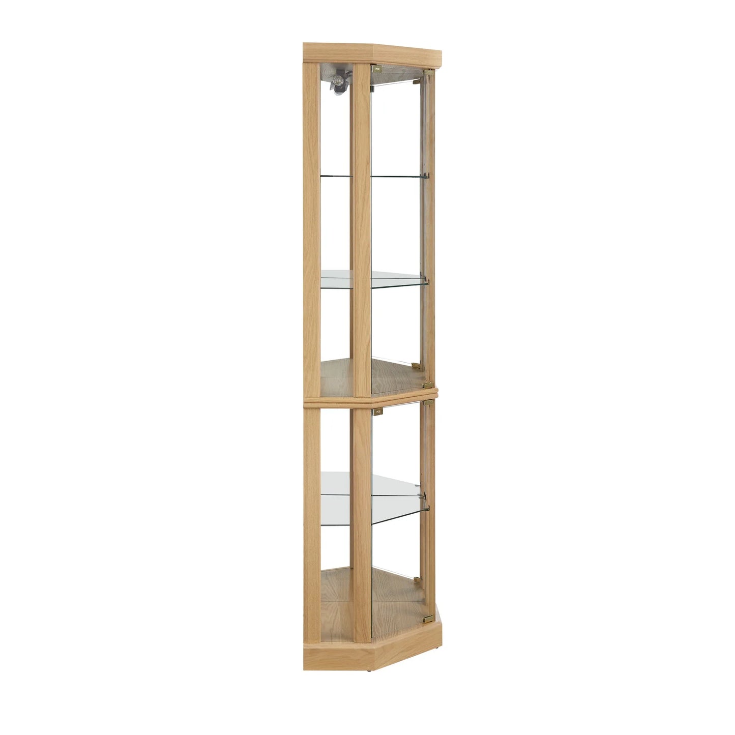 Corner Lighted Curio Cabinet Corner Glass Cabinet Lighted Curio Cabinet Corner Display Case for Living Room, Curio Cabinet, Antique collection, Wine, Bar Glass Storage Light Included, Dark oak detail view 32