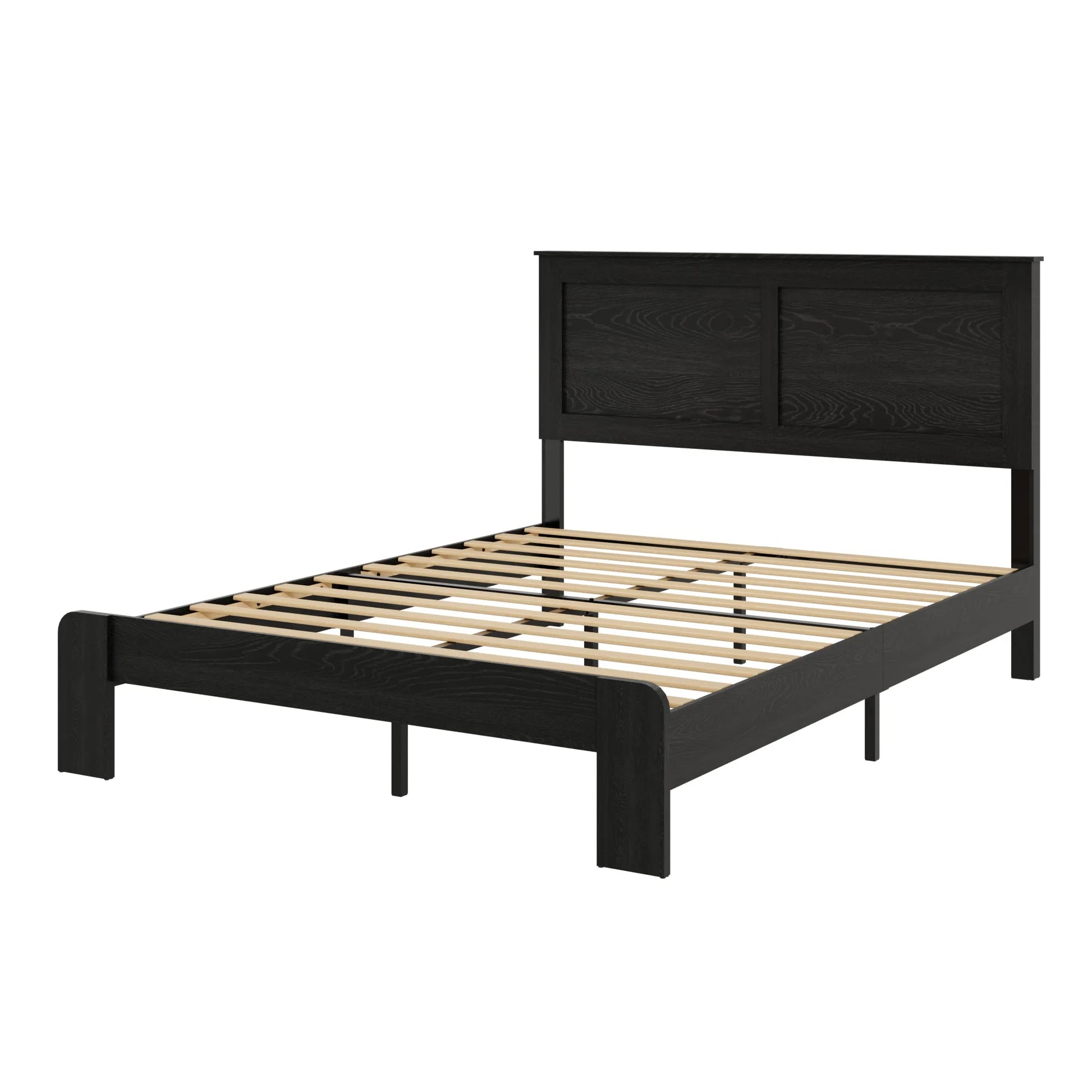Bed Frame Full Size, Wood Platform Bed Frame, Noise Free, No Box Spring Needed and Easy Assembly Tool, Large Under Bed Storage, Dark Black detail view 10
