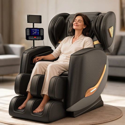 Massage Chair Full Body and Recliner, Zero Gravity Massage Chairs, 10 Fix Rollers, Airbags, Heating, Foot Massage, Auto Modes, Bluetooth Speaker and Touch Control Screen for Home and Office lifestyle view