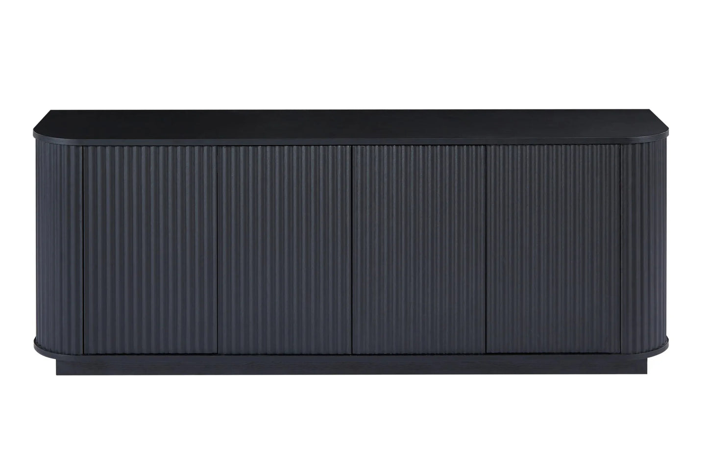 Sideboard Storage Cabinet TV Stand with wave pattern Buffet Cabinet Wooden Vertical Striped Cabinet for Kitchen/Bedroom/Entryway. Black, 64''W x 15''D x 24''H detail view 6
