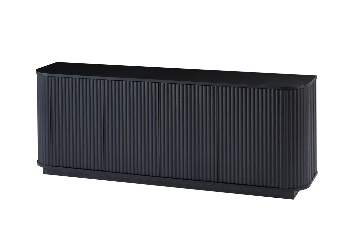 Sideboard Storage Cabinet TV Stand with wave pattern Buffet Cabinet Wooden Vertical Striped Cabinet for Kitchen/Bedroom/Entryway. Black, 64''W x 15''D x 24''H detail view 7