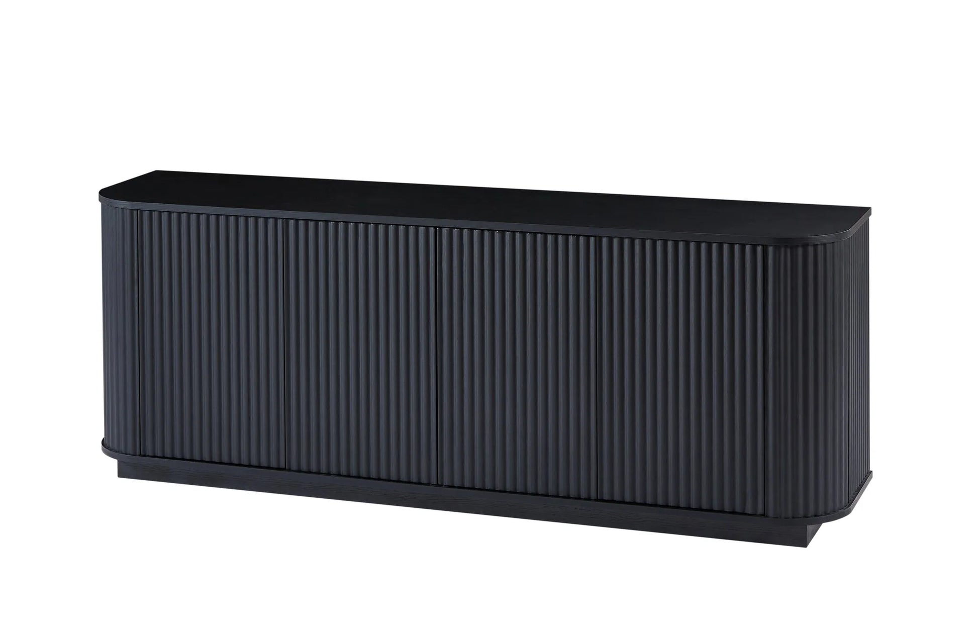 Sideboard Storage Cabinet TV Stand with wave pattern Buffet Cabinet Wooden Vertical Striped Cabinet for Kitchen/Bedroom/Entryway. Black, 64''W x 15''D x 24''H detail view 7