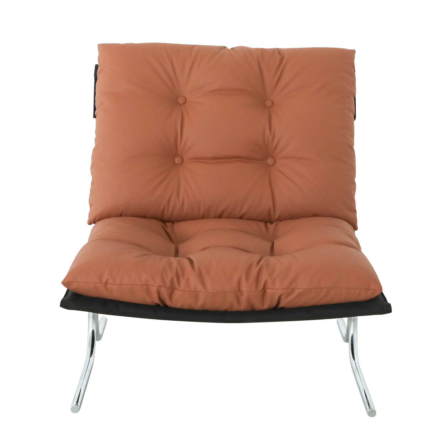 Leather Armchair, Modern Accent Chair High Back, Living Room Chairs with Metal Legs and Soft Padded, Sofa Chairs for Home Office, Bedroom, Dining Room (Brown-1pc) detail view 4