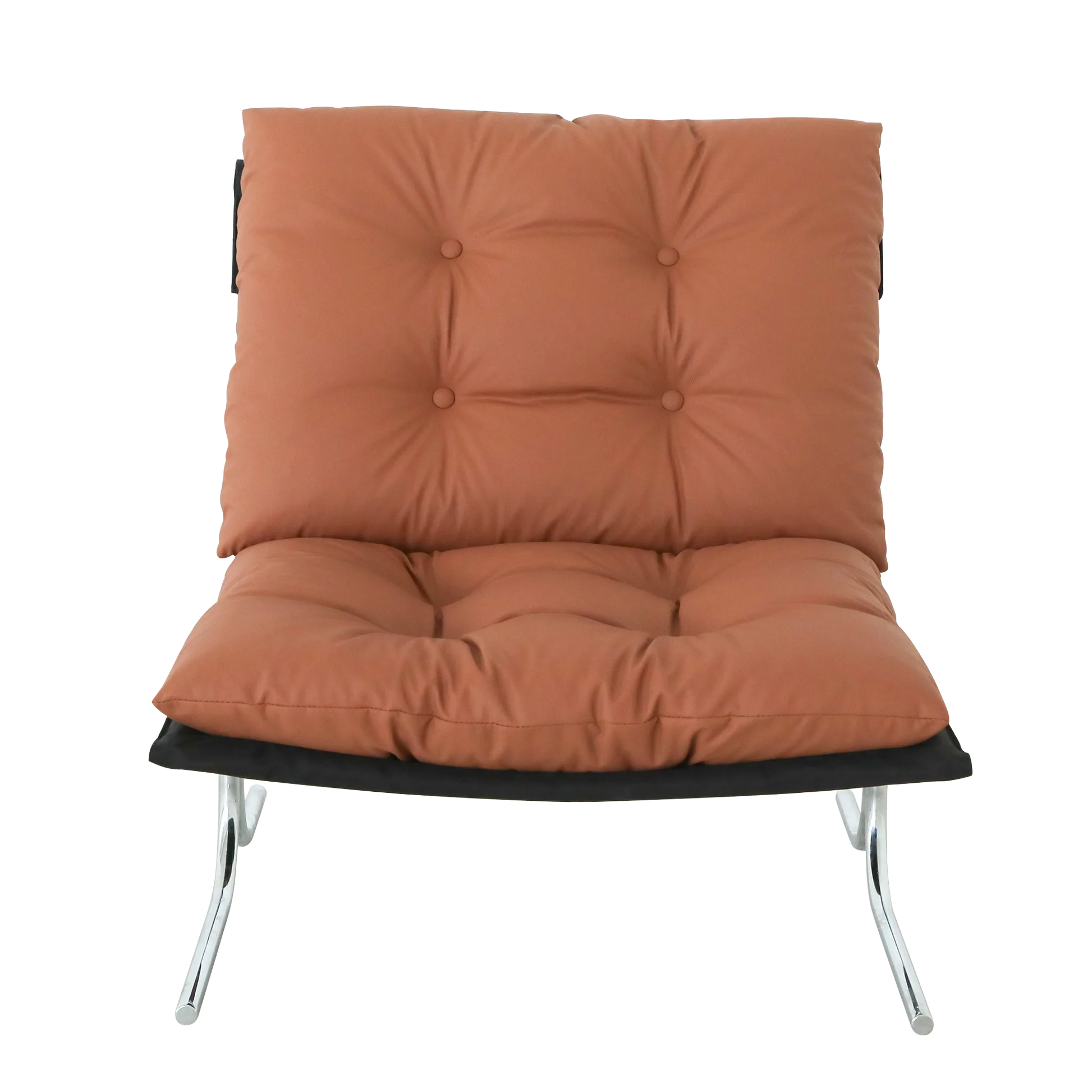 Leather Armchair, Modern Accent Chair High Back, Living Room Chairs with Metal Legs and Soft Padded, Sofa Chairs for Home Office, Bedroom, Dining Room (Brown-1pc) detail view 4