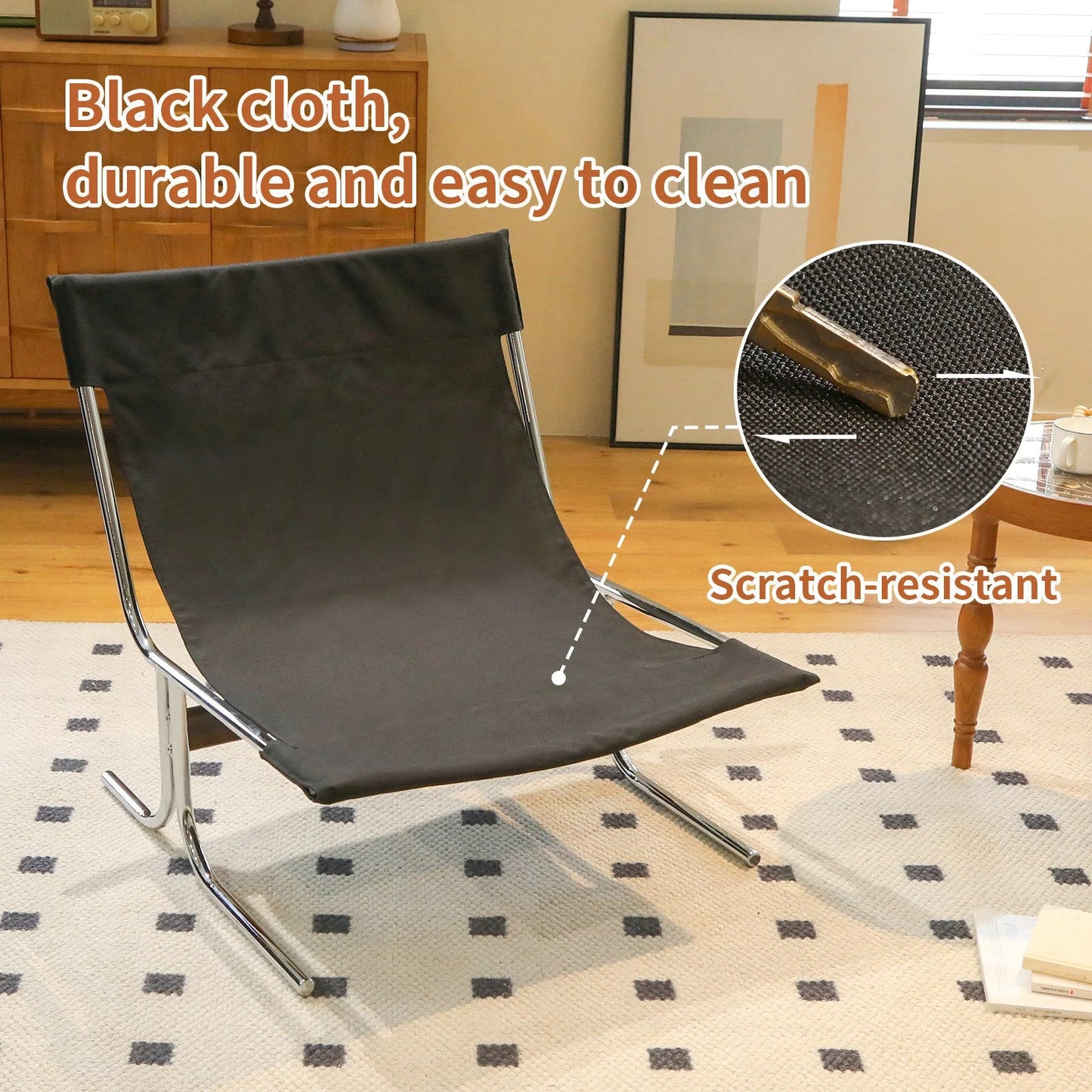 Leather Armchair, Modern Accent Chair High Back, Living Room Chairs with Metal Legs and Soft Padded, Sofa Chairs for Home Office, Bedroom, Dining Room (Brown-1pc) detail view 9
