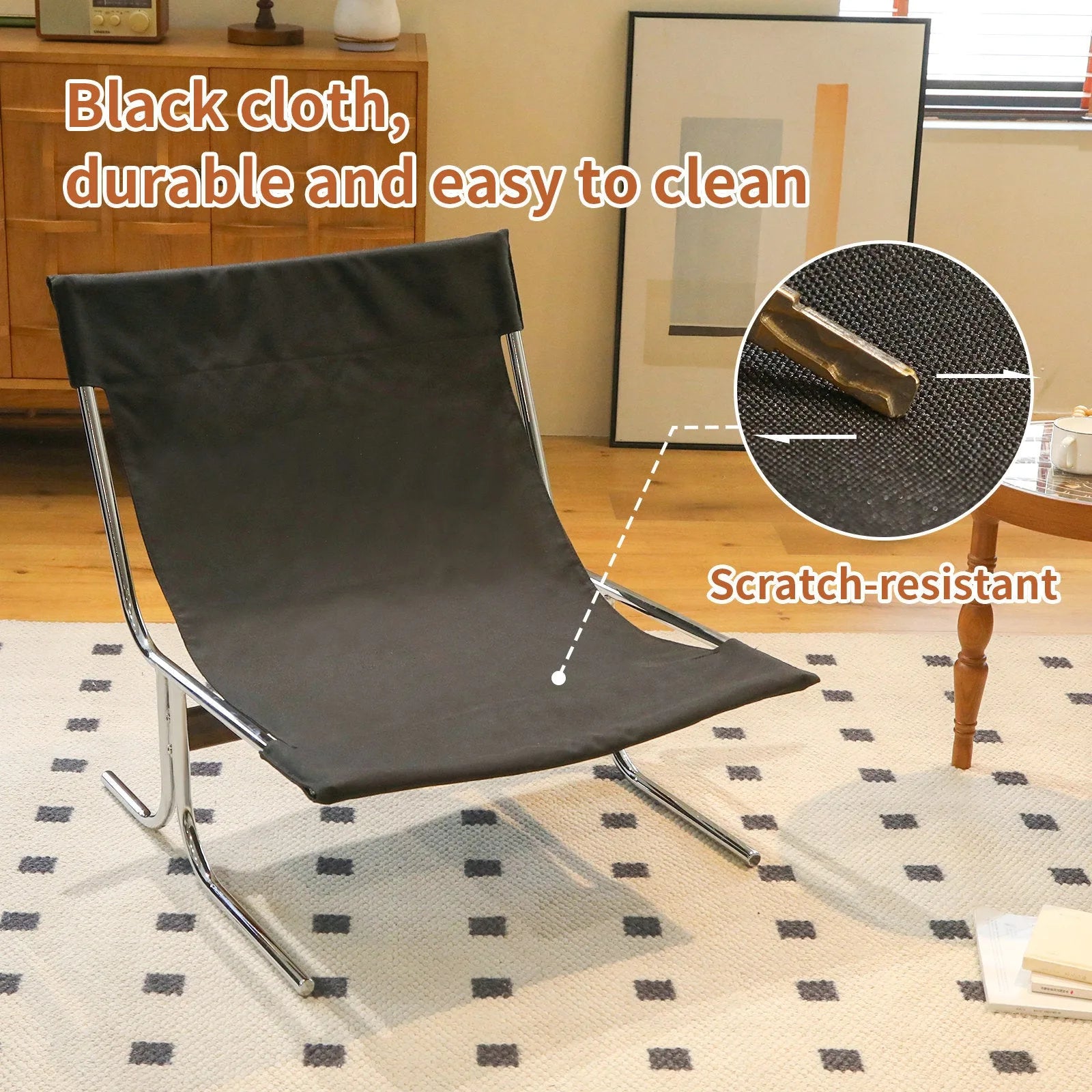 Leather Armchair, Modern Accent Chair High Back, Living Room Chairs with Metal Legs and Soft Padded, Sofa Chairs for Home Office, Bedroom, Dining Room (Brown-1pc) detail view 9