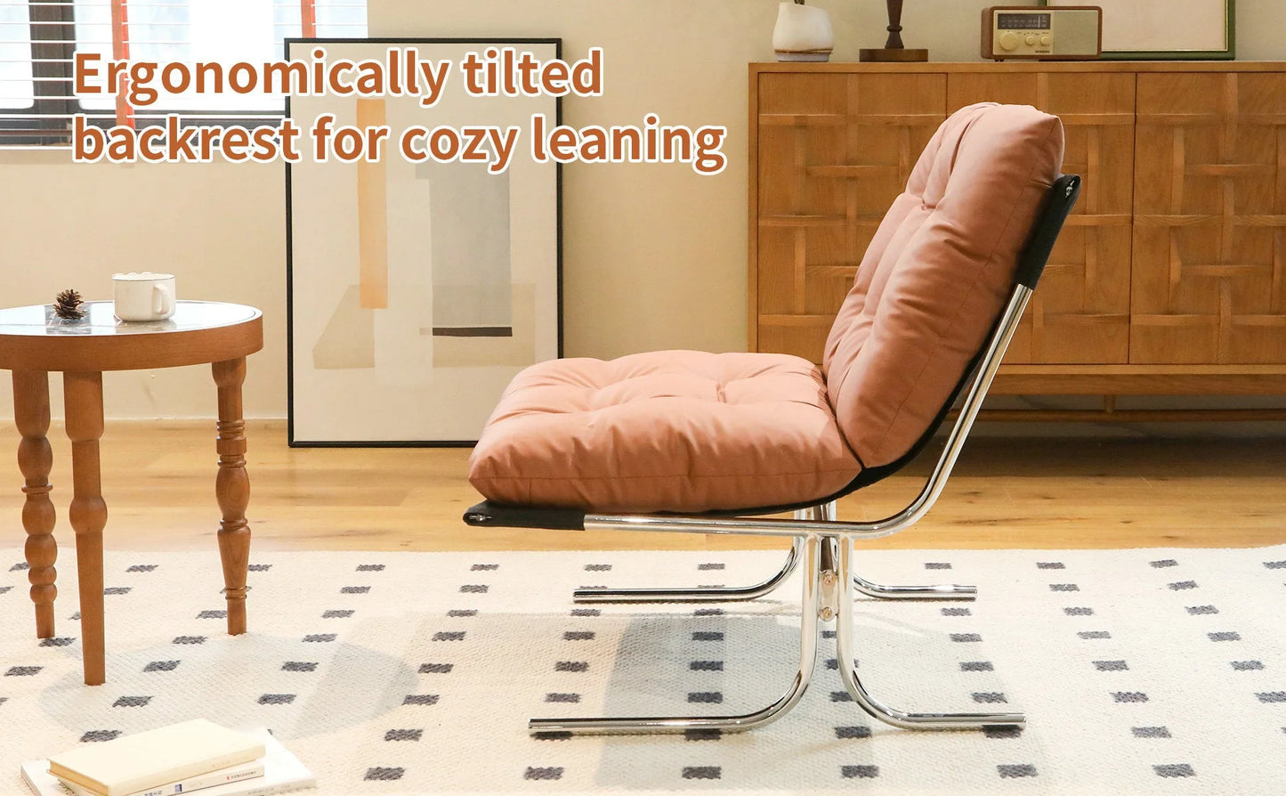 Leather Armchair, Modern Accent Chair High Back, Living Room Chairs with Metal Legs and Soft Padded, Sofa Chairs for Home Office, Bedroom, Dining Room (Brown-1pc) detail view 20