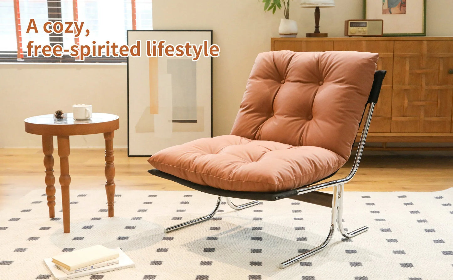 Leather Armchair, Modern Accent Chair High Back, Living Room Chairs with Metal Legs and Soft Padded, Sofa Chairs for Home Office, Bedroom, Dining Room (Brown-1pc) detail view 21