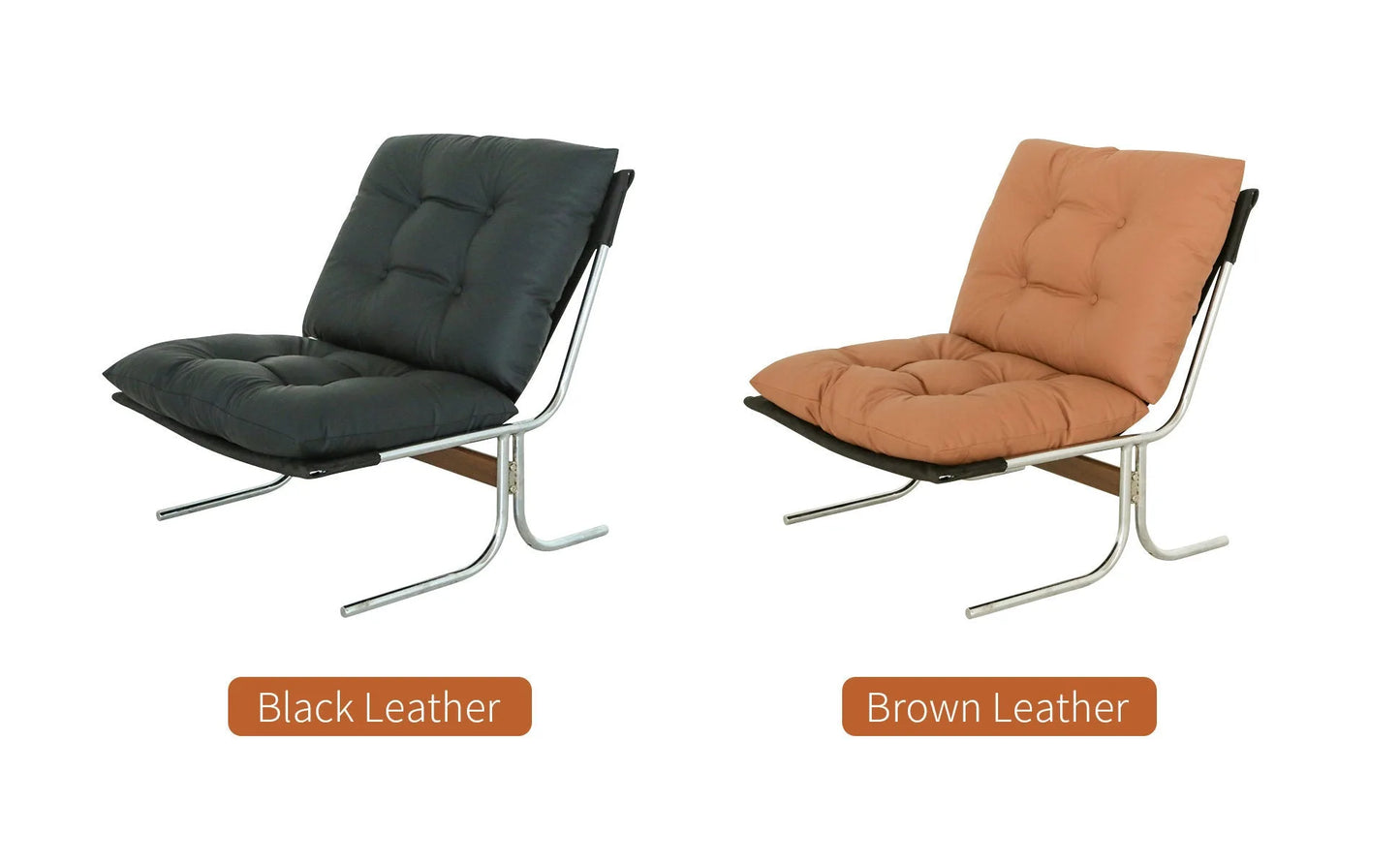 Leather Armchair, Modern Accent Chair High Back, Living Room Chairs with Metal Legs and Soft Padded, Sofa Chairs for Home Office, Bedroom, Dining Room (Brown-1pc) detail view 22