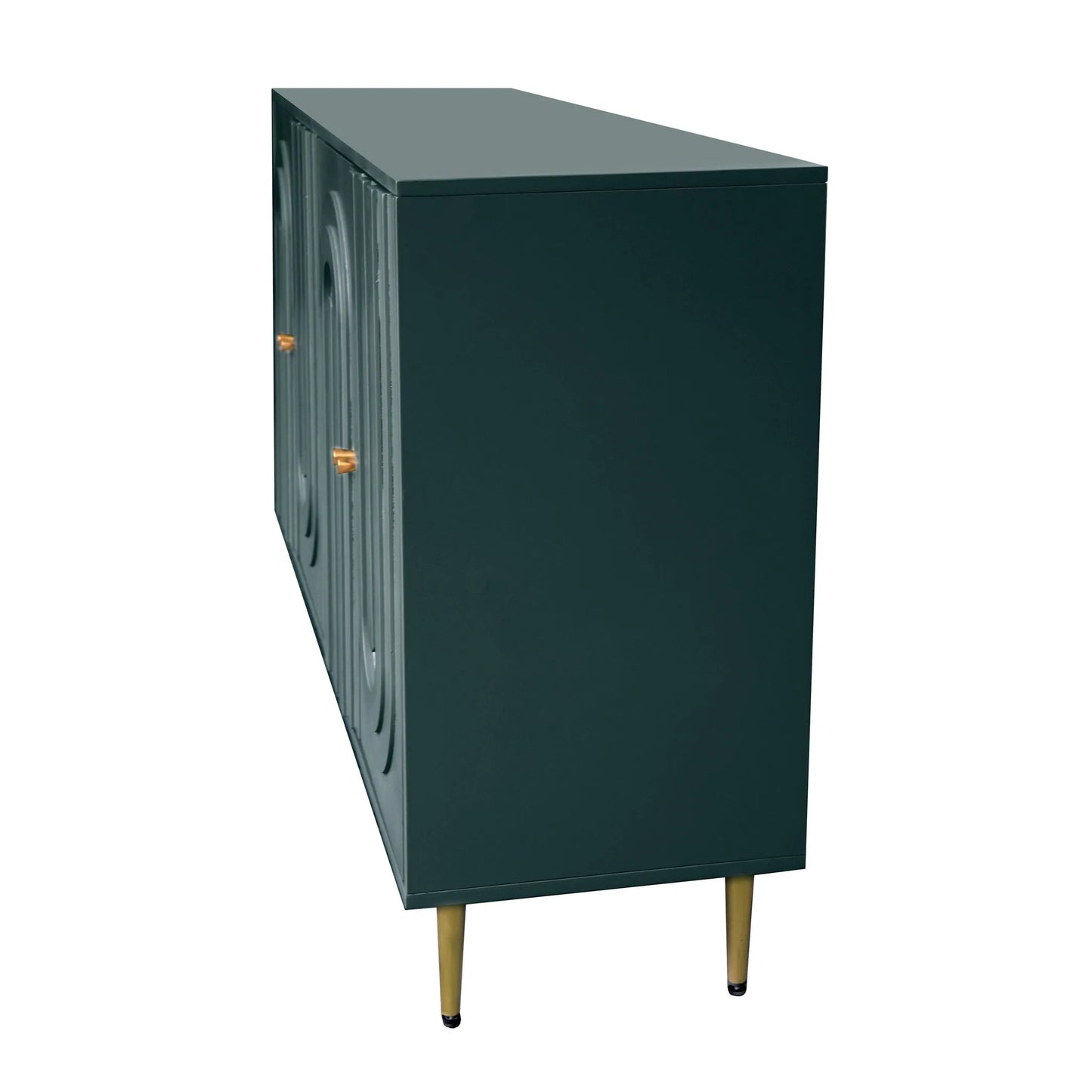 Modern Green Lacquered 4 Door Wooden Cabinet Sideboard Buffet Server Cabinet Storage Cabinet, for Living Room, Entryway, Hallway, Office, Kitchen and Dining Room detail view 7